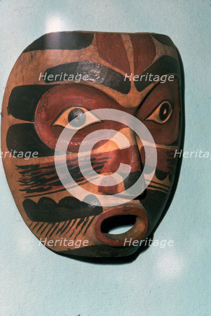 Kwakiutl Face Mask, Pacific Northwest Coast Indian. Artist: Unknown.