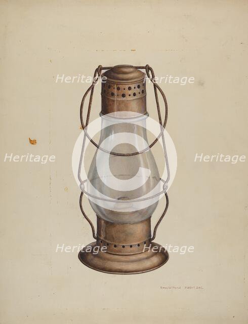 Lantern, c. 1939. Creator: Samuel W. Ford.
