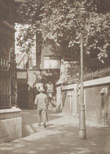 An embankment corner. From the album: Photograph album - London, 1920s. Creator: Harry Moult.