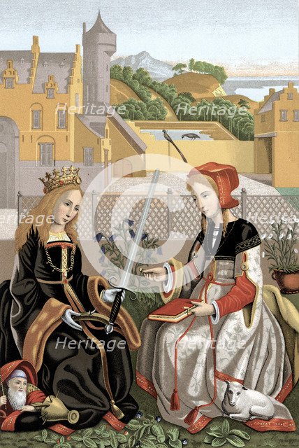 St Agnes and St Catherine. Artist: Unknown