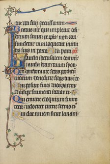 Initial L: Christ Speaking to Four Men; Ruskin Hours, about 1300. Creator: Unknown.