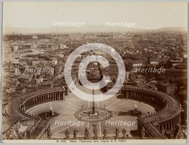 Panorama dalla Cupola di S. Pietro, Rome, c. 1860s. Creator: Unidentified Photographer.