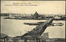 Irkutsk Pontoon bridge over the Angara River, 1904-1914. Creator: Unknown.