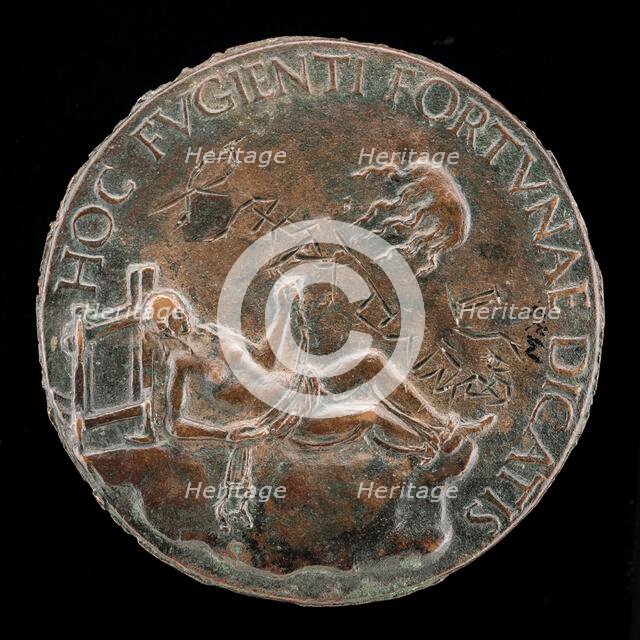 Female Figure Holding a Bridle [reverse], probably after 1502. Creator: Adriano Fiorentino.