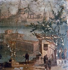 Roman wall painting of idyllic landscape, Pompeii, 1st century. Artist: Unknown.