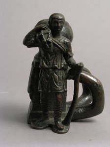 Bollard with a Fisherman, Late Roman or Byzantine, early 5th century. Creator: Unknown.