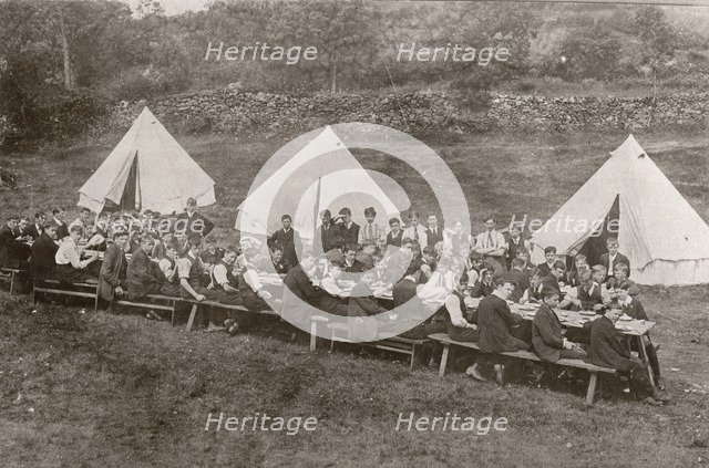 Rowntree boys camp, Coniston, Cumbria, summer 1913. Artist: Unknown