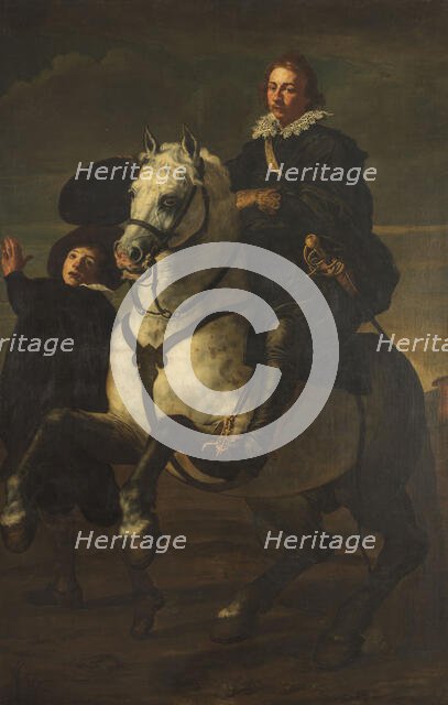 Portrait of a man on horseback, c.1610-c.1620.  Creator: Unknown.