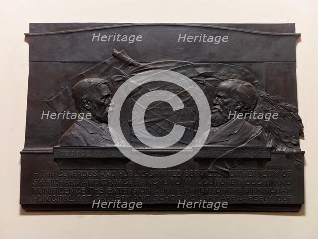 Memorial Tablet of Sir Richard and George Tangye, 1908. Creator: William Robert Colton.