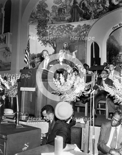 Martin Luther King Jnr, American black civil rights campaigner, c1968. Artist: Unknown