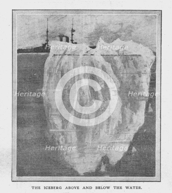 'The Iceberg Above and Below the Water', April 20, 1912. Creator: Unknown.