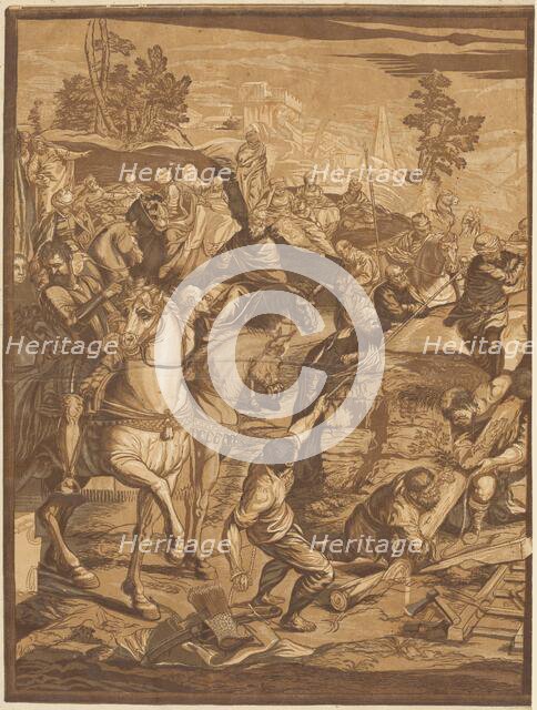 The Crucifixion (left panel), 1741. Creator: John Baptist Jackson.