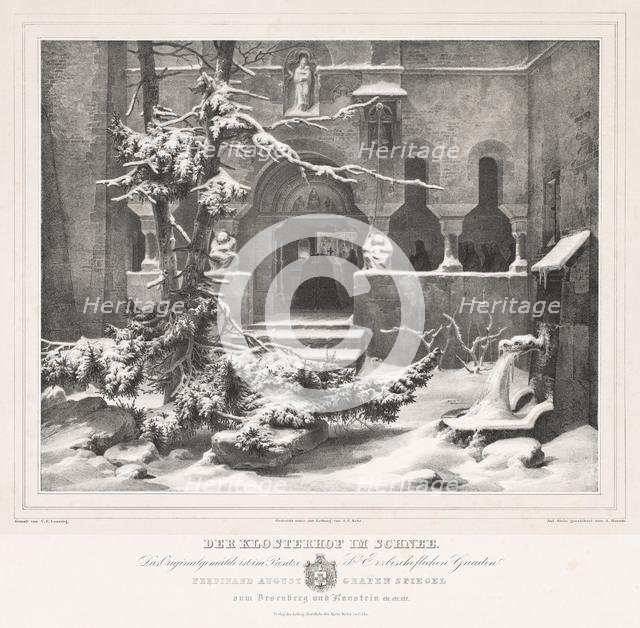 Churchyard with Snow, c. 1835. Creator: Andreas Borum (German, 1799-1853).