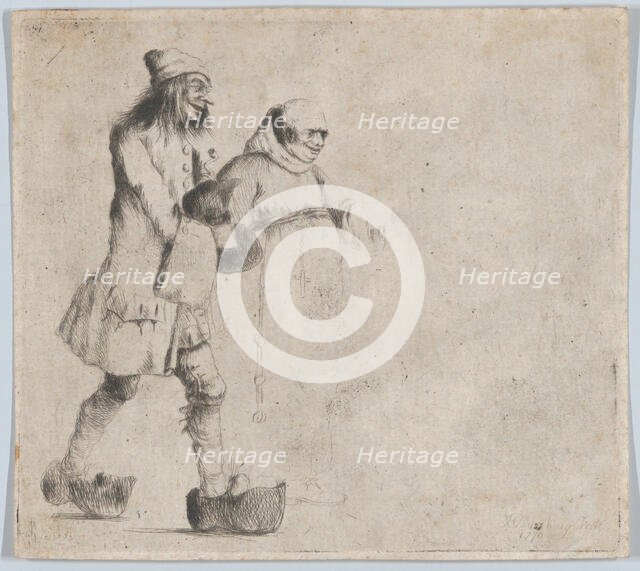 Happy Peasant and Monk, 1770. Creator: Henry William Bunbury.
