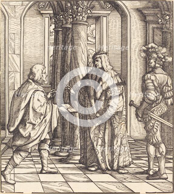 A Message Concerning the White King's Marriage. Creator: Hans Burgkmair, the Elder.