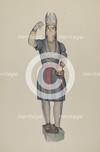 Cigar Store Indian, c. 1938. Creator: Michael Riccitelli.