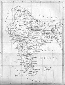Map of India, 1847. Artist: Unknown