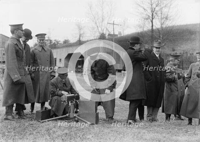 Army, U.S. Machine Gun Tests, 1918. Creator: Harris & Ewing.