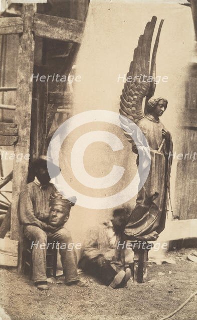 [Angel of the Passion, Sainte-Chapelle, Paris], 1853-1854. Creator: Auguste Mestral.