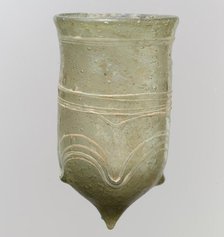 Glass Bell Beaker with White Trails, Frankish, late 5th-early 6th century. Creator: Unknown.