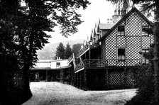 Mar Lodge, Braemar, destroyed by fire on June 14, 1895. Creator: George Washington Wilson.