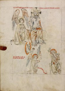 The Lord Sending out Gabriel: The Annunciation; Vita beatae Hedwigis, 1353. Creator: Unknown.