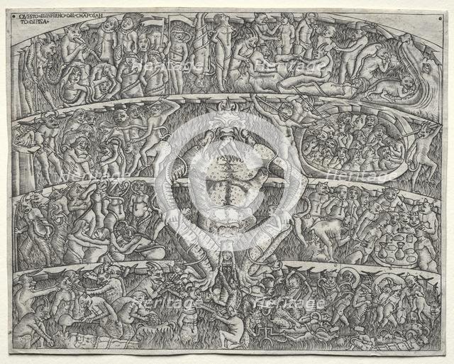 The Inferno According to Dante, after the Fresco in the Campo Santo at Pisa, 1400s. Creator: Unknown.