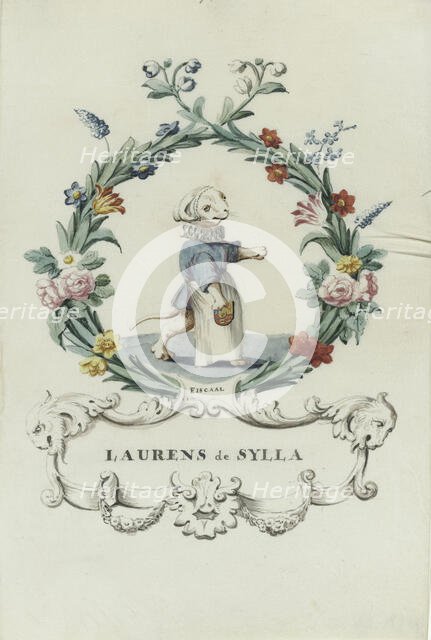 Cartoon of Laurens Sylla, 1710-1720. Creator: Anon.