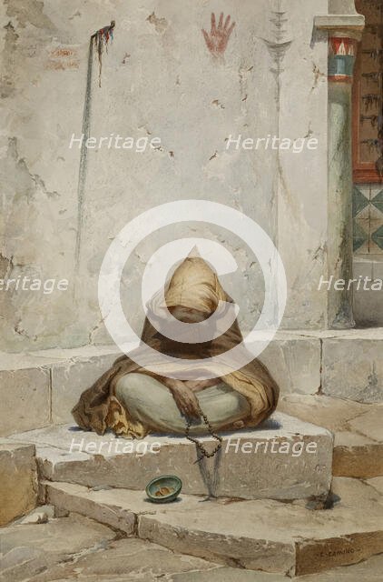 Arab Mendicant in Meditation, c1860. Creator: Charles Camino.