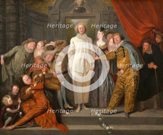 The Italian Comedians, ca 1720. Artist: Watteau, Jean Antoine (1684-1721)