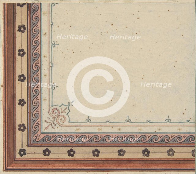 Design for the decoration of a ceiling, second half 19th century. Creators: Jules-Edmond-Charles Lachaise, Eugène-Pierre Gourdet.