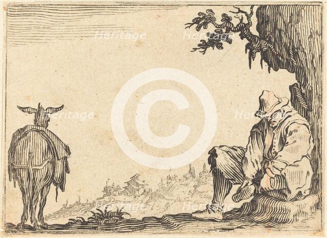 Peasant Removing His Shoe, c. 1622. Creator: Jacques Callot.