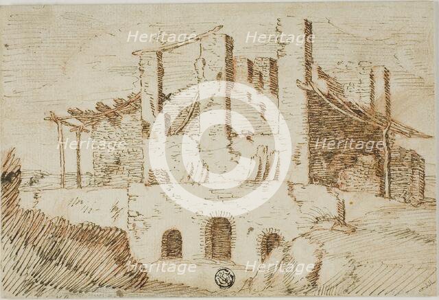 Ruins with Farm Shed, c. 1600. Creator: Unknown.