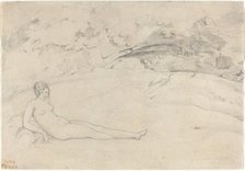 A Nude Reclining in a Landscape, 1825/1828. Creator: Jean-Baptiste-Camille Corot.