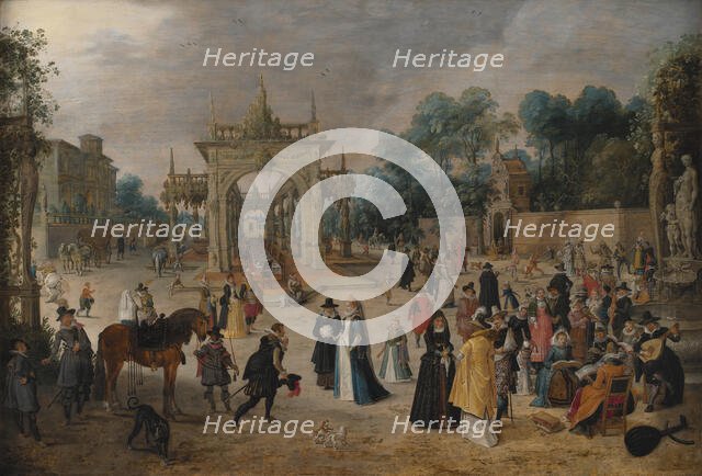 A Feast in an Italian Villa;Festival in a Palace Garden, 1618-1621. Creator: Sebastian Vrancx.