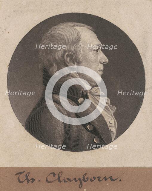 Thomas Claiborne, 1805. Creator: Charles Balthazar Julien Févret de Saint-Mémin.