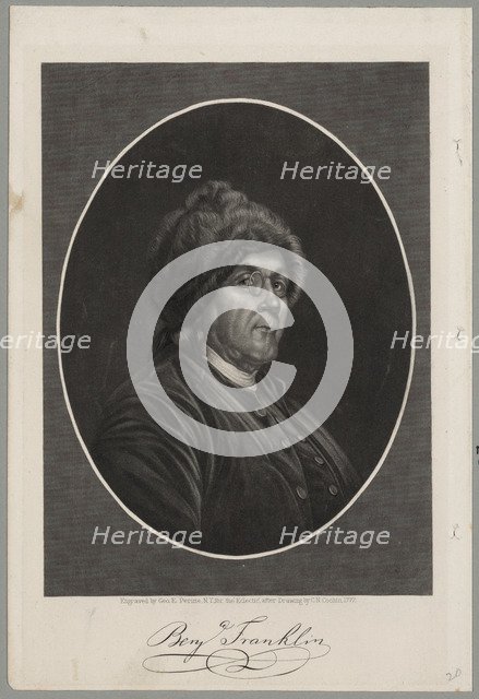 Portrait of Benjamin Franklin , 1870.