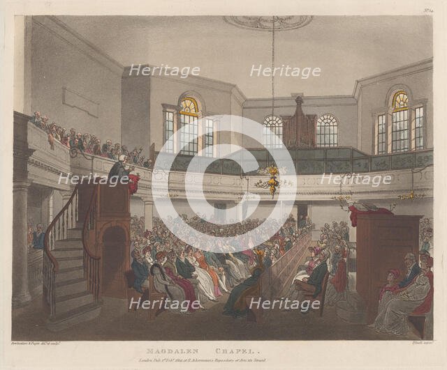 Magdalen Chapel, February 1, 1809., February 1, 1809. Creator: J. Bluck.