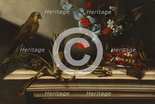 Still Life with Artichokes and a Parrot, 17th century. Creator: Unknown.