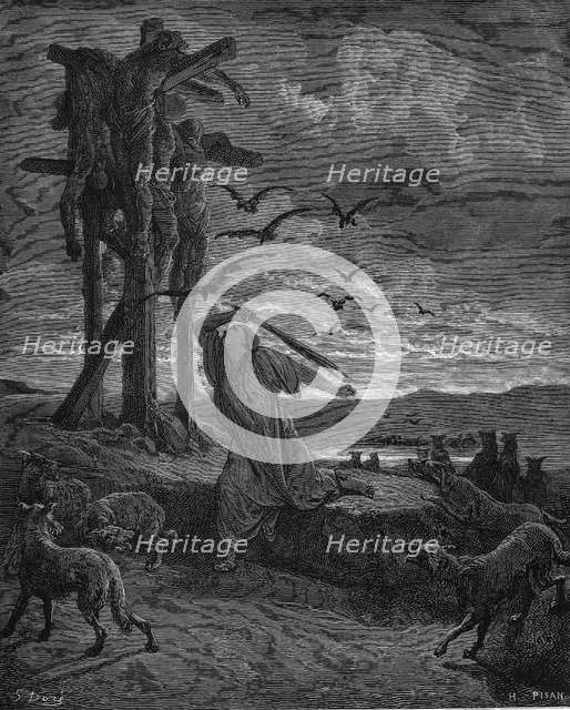 Rizpah, King Saul's concubine, 1866. Artist: Gustave Doré