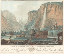 Chute de Staubbach, dans la Vallée de Lauterbrunnen (Falls at Staubbach..., probably 1776. Creator: Jean Francois Janinet.
