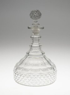 Decanter with Stopper, England, c. 1800. Creator: Unknown.