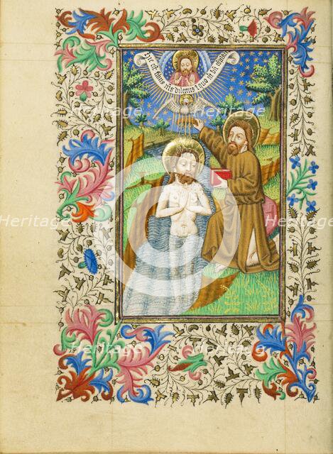 The Baptism of Christ; Book of Hours, about 1430-1440. Creator: Fastolf Master.