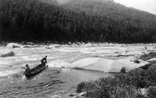 A Land-Management Expedition Boat Passing a Mrassu River Rapids, 1913. Creator: GI Ivanov.