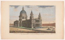 View of Saint Paul's Cathedral in London seen from the northwest side, 1753. Creator: Johann Michael Muller.