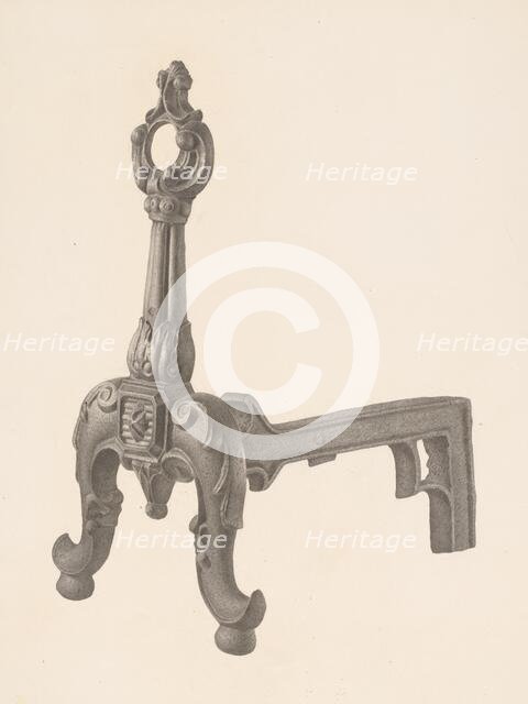 Andiron (one of pair), c. 1941. Creator: Milton Grubstein.