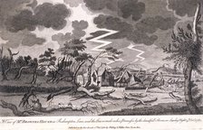 Lewis Brown's house during the storm on the night of 15th October, Roehampton, 1780. Artist: Anon