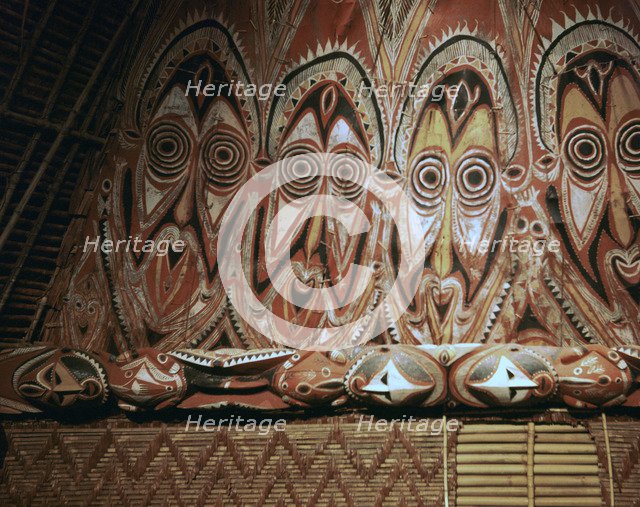 Painted gable-wall of a cult-house from New Guinea. Artist: Unknown