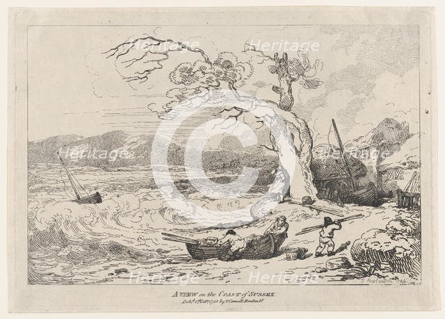 A View on the Coast of Sussex, October 1, 1785., October 1, 1785. Creator: Thomas Rowlandson.