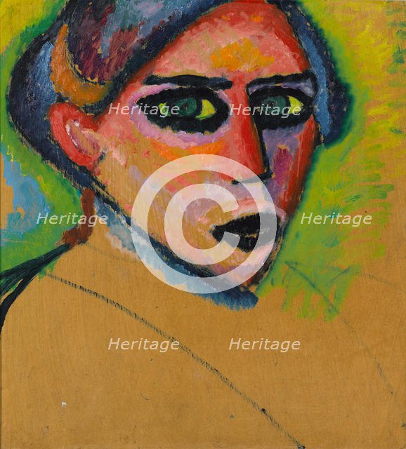 Woman's face, c. 1911. Artist: Javlensky, Alexei, von (1864-1941)